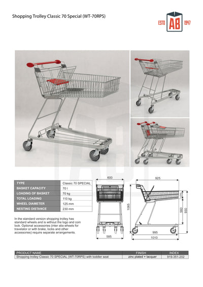 Classic 70 Special Shopping Trolley – 70L Retail Cart
