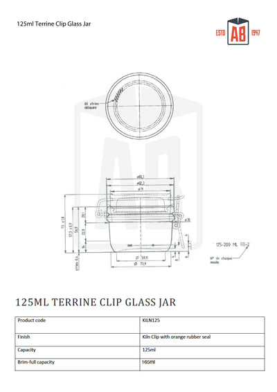 125 ml Terrine Kilnclip-Glas