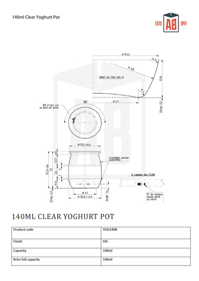140 ml transparenter Joghurtbecher