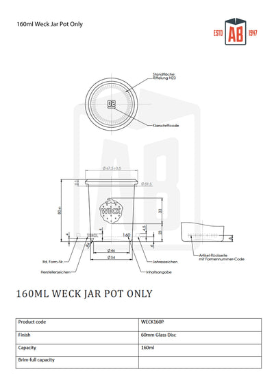 160 ml Weckglas (nur Topf)