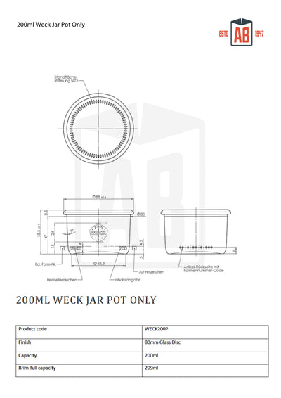 200 ml Weckglas (nur Topf)