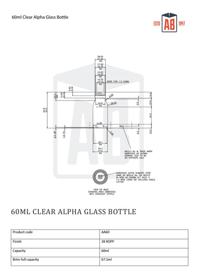 60 ml Alpha-Klarglasflasche
