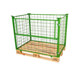 Folding Wire Cage Pallet Collar – 1200x800x1000mm – Green – Euro Pallet Converter