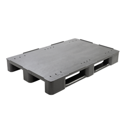 Verstärkte Kunststoffpalette – 1200 x 800 x 145 mm – Geschlossenes Deck – Erhöhter Rand – 1600 kg dynamische Last – 7000 kg statische Last – 3 Kufen