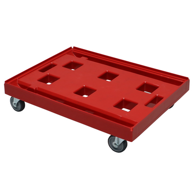 Plastic Dolly – 810x610mm – Red, Open Base, HDPE, Stackable
