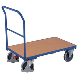Plattformwagen – 1125x700x1015mm – Schiebegriff – 500kg Tragkraft – Abnehmbare Seitenwände – Blau RAL 5010