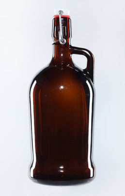 1 Liter bernsteinfarbener Growler mit Bügelverschluss und Griff