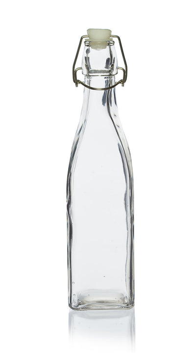 550 ml quadratische Glaswasserflasche mit Bügelverschluss