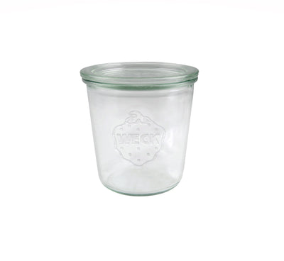 580 ml Weckglas aus Glas mit Deckel, Clips und Ringen