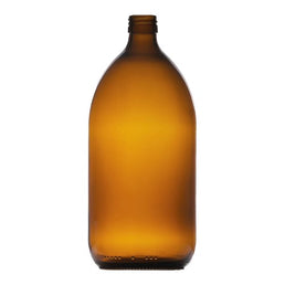 1000 ml Bernsteinfarbene medizinische Rundflasche – UV-schutzglasflasche für Pharmazeutika & Kosmetika