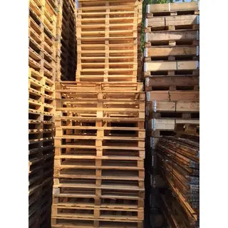 Einweg-Holzpalette 1200 × 1000 × 120 mm – gebraucht – 400 kg Belastung