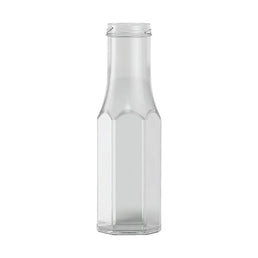 250ml Hexagonal Sauce Bottle – Glass Condiment Bottle | Multiple Lid Options