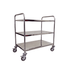 3 Shelf Stainless Steel Tray Trolley – 100kg Capacity with Braked Castors