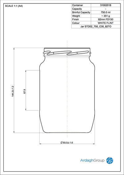 750ml Einmachglas - Ardagh