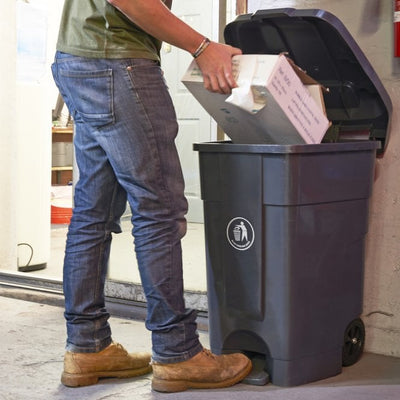70L Plastic Mobile Pedal Bin - Wheeled Hands-Free Waste Bin