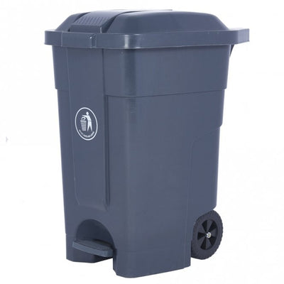 70L Plastic Mobile Pedal Bin - Wheeled Hands-Free Waste Bin