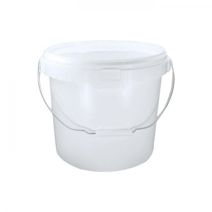 16 Litre White Tamper Evident Food Grade Bucket with Lid & Metal Handle