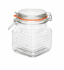 800ml gerippter Kilnclip-Glasbehälter