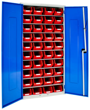 Kleinteilschrank 1580 mm mit Behälter-Kit | Verriegelbare Lagerung mit enthaltenen Behältern
