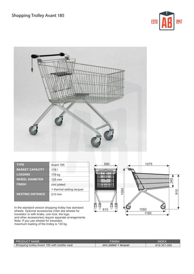 Classic 185M Shopping Trolley with Toddler Seat