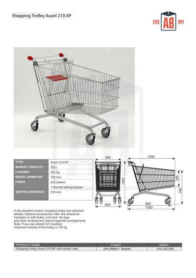 210L Extra-Large Shopping Trolley – Avant Series (Model 210 AP)
