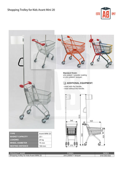 Avant Mini 20 – Kids Shopping Trolley