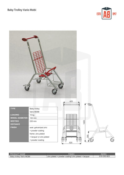 Baby Trolley Vario Mobi – Compact Family Travel Trolley