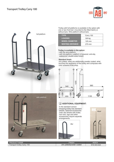 Carry 100 Transport Trolley – Wire Platform Trolley for Heavy-Duty Handling