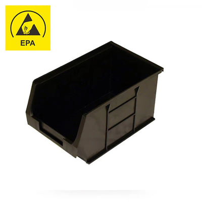 Electro Conductive Small Parts Bins | Black ESD Storage Containers