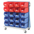 Mobile Small Parts Trolley with Bins | Louvred Panel Storage on Wheels