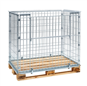 Elektroverzinkter Palettenrahmen mit Öffnung an der Längsseite – Stapelbar – Für EUR-Palette 1200 × 800 mm – 1220 × 820 × 1020 mm