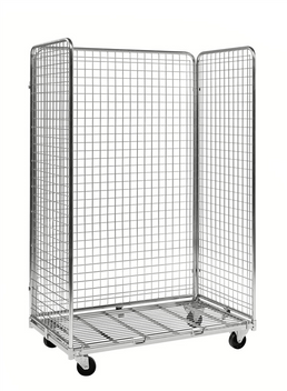 Wire Trolley – 3 Sided Galvanised Roll Cage | 400kg Capacity
