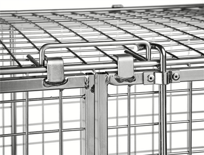 Lockable Mesh Security Container with Braked Castors – 600kg Capacity