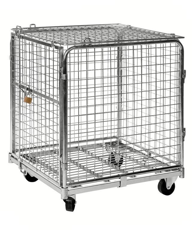 Lockable Mesh Security Container – 400kg Capacity – AB Handling & Packaging