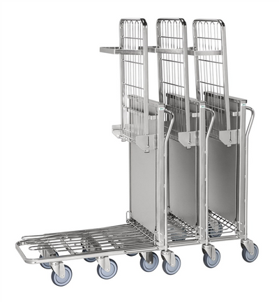Ergonomic Stackable Shop Trolley – Spring-Loaded Shelf | Electro-Galvanised | 90kg Capacity