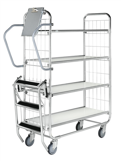 Regalwagen der Serie 8000 – elektrogalvanisiert – Tragfähigkeit 250 kg (1395 × 470 × 1590 mm)