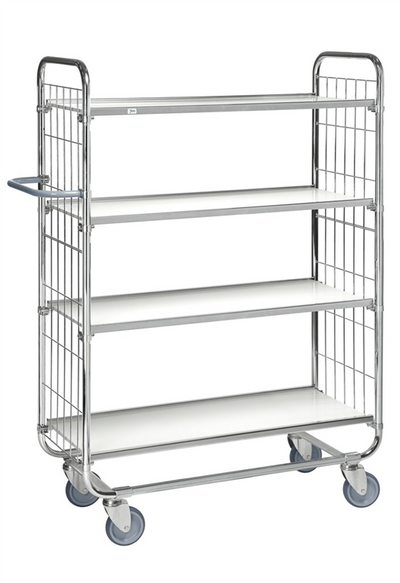 Regalwagen der Serie 8000 – elektrogalvanisiert – Tragfähigkeit 250 kg (1395 × 470 × 1590 mm)
