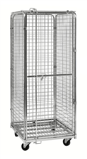 Sicherheitscontainer – Verriegelbarer Maschencontainer mit Dach (Tragfähigkeit 400 kg)