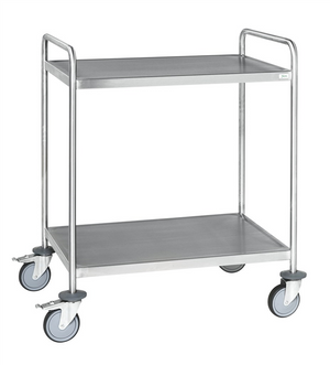 Vollständig verschweißter Wagen aus Edelstahl – 2 Ebenen – C3 – 650 × 440 × 1010 mm