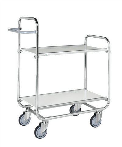 Series 8000 Shelving Trolley – Electrogalvanised Flex Cart – 2 Shelves, 125 kg per Shelf (945 × 470 × 1120 mm)