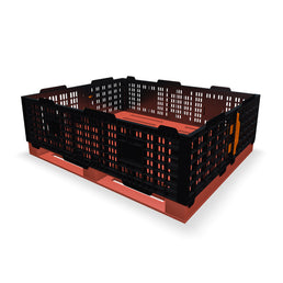 AB Handling PC1210 Plastic Pallet Collar – Black, 1200 x 1000mm, Foldable, Durable Pallet Box Conversion