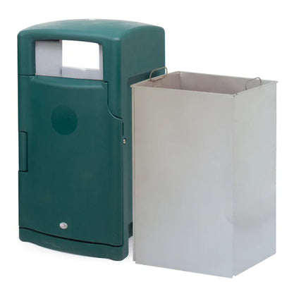 110 Litre External Hood Top Bin – Lockable MDPE Waste & Recycling Bin with Liner