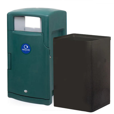 110 Litre External Hood Top Bin – Lockable MDPE Waste & Recycling Bin with Liner