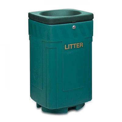 90 Litre External Open Top Waste Bin – MDPE Outdoor Litter Bin with Galvanised Liner