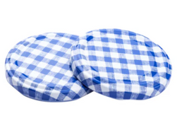 63 mm blaue Twist-Off-Verschlüsse mit Gingham-Print