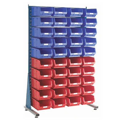 Free-Standing Louvred Panels with Bins | Single Sided Mild Steel Storage Unit