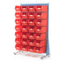 Free-Standing Louvred Panels with Bins | Single Sided Mild Steel Storage Unit