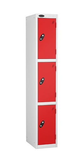 3 Door Steel Locker 305x460x1760mm Anti-Bacterial Powder Coated Mild Steel