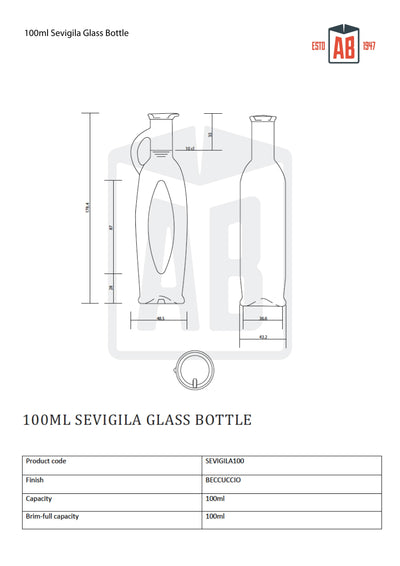 100ml Seviglia Glass Bottle