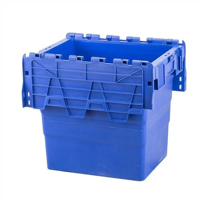 Attached Lid Tote Box – 32 Litres – 400x300x365mm – Stackable & Nestable